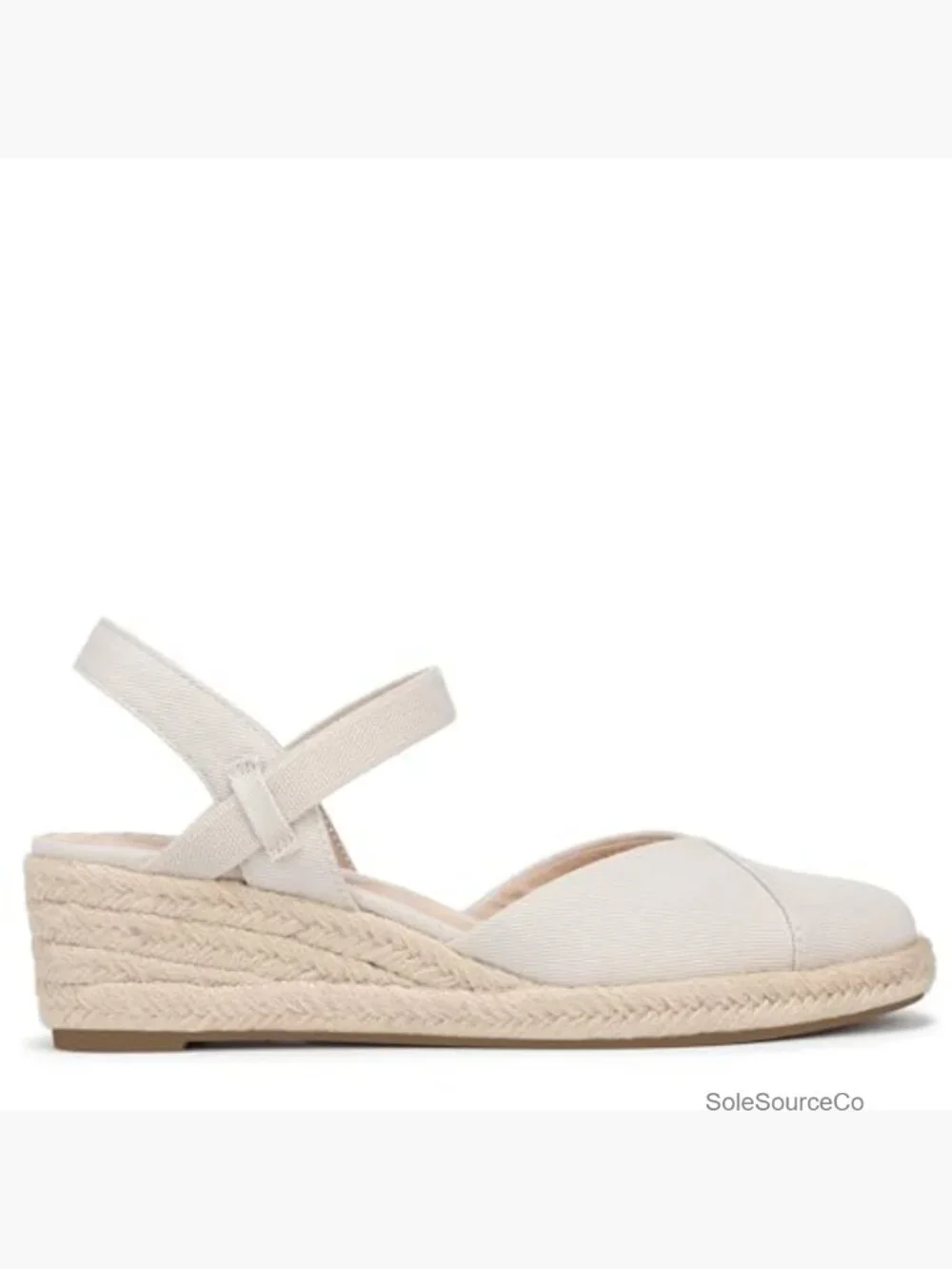 Espadrille Wedge Sandals with Soft System Comfort Technology Slip On Almond Toe